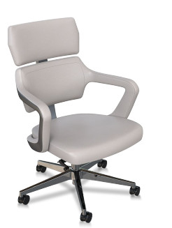 PU Leather Middle Back Pain Office Chair Swivel Ergonomic Leather Chair